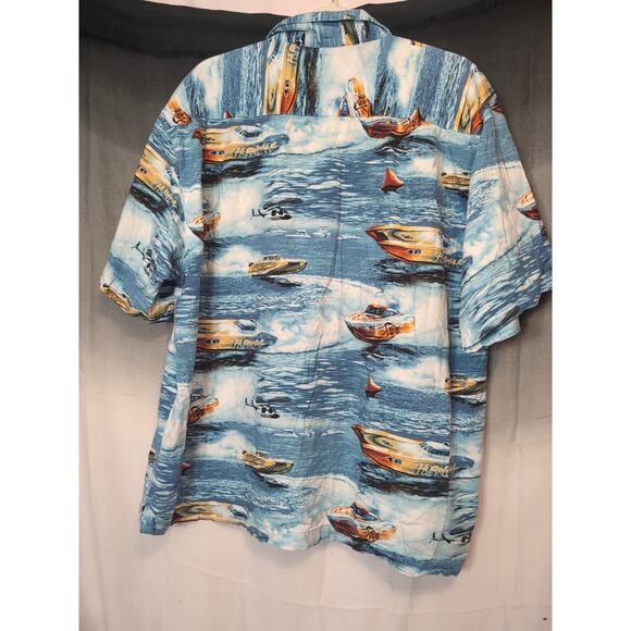 Vintage North River Men’s Hawaiian Shirt Speed Boats Size XL(206) - Picture 6 of 9